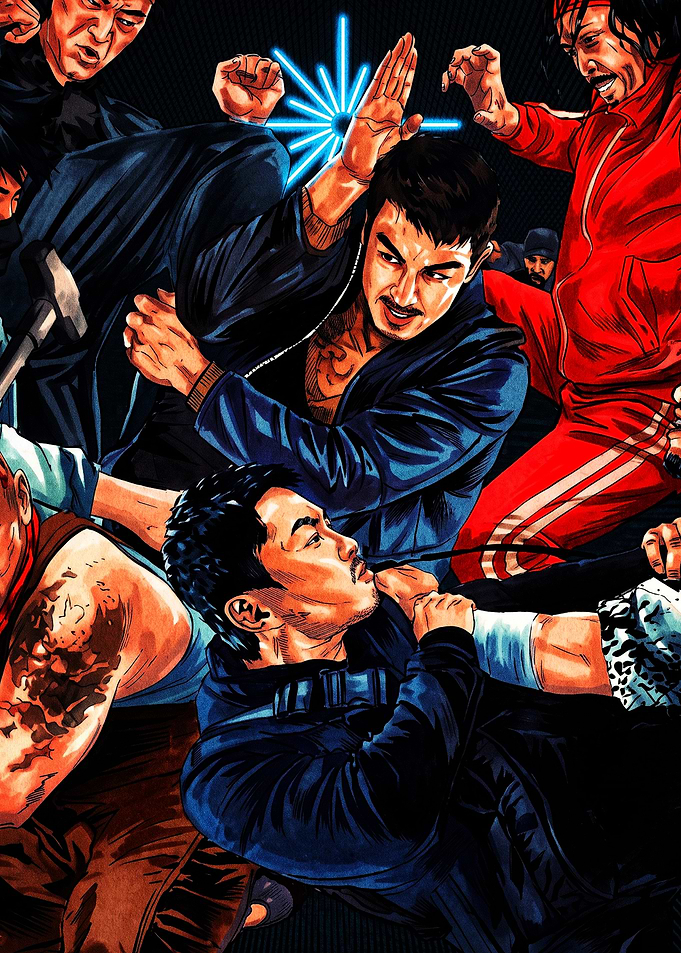 Intense Martial Arts Action Illustration