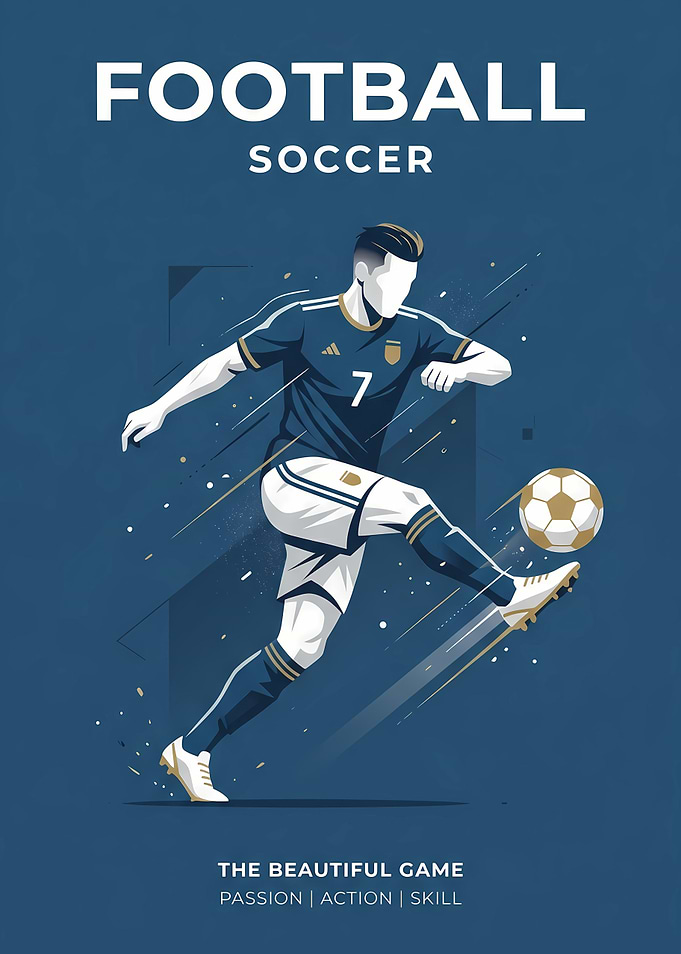 Minimalist Soccer Player Poster