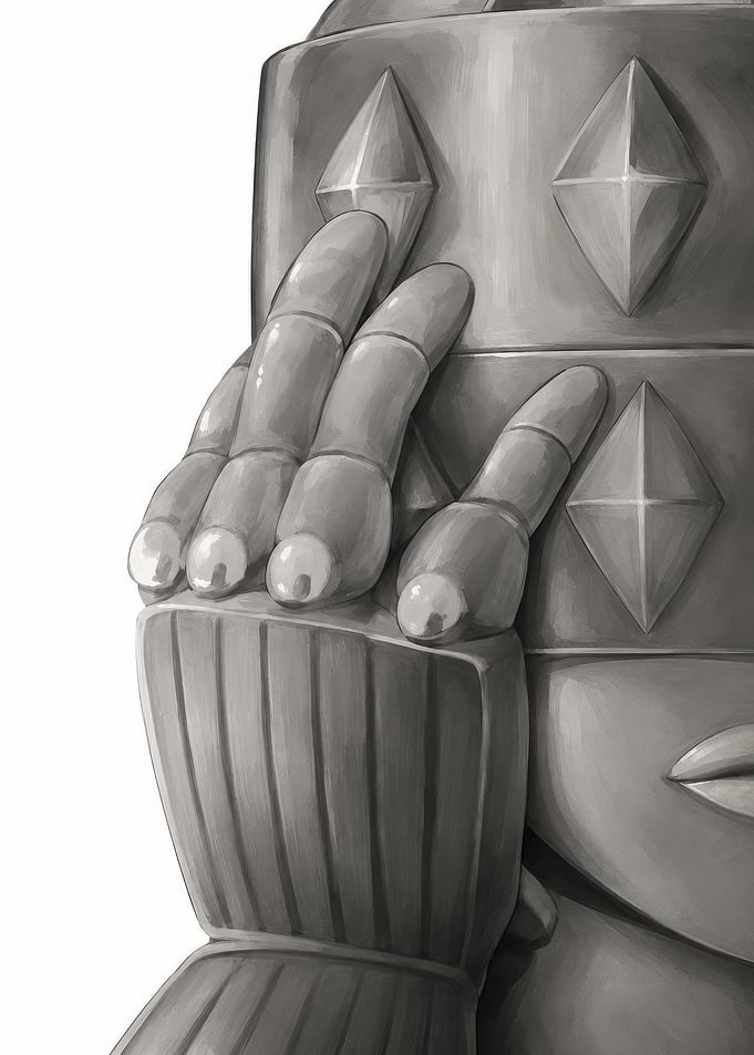Close-up of Metallic Robot Hand