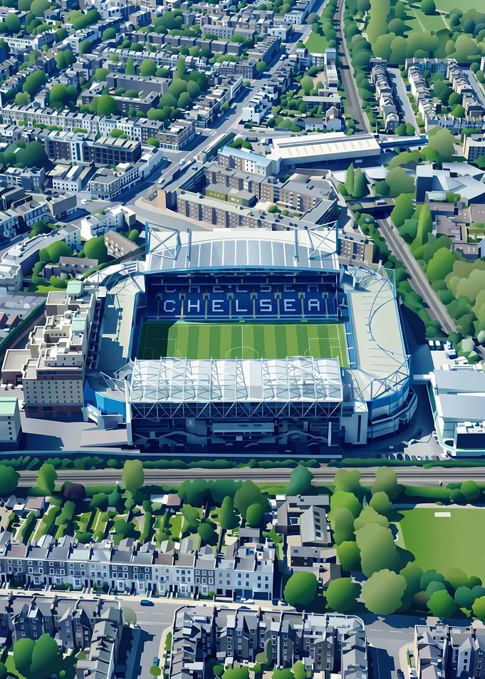 Aerial View of Stamford Bridge Stadium