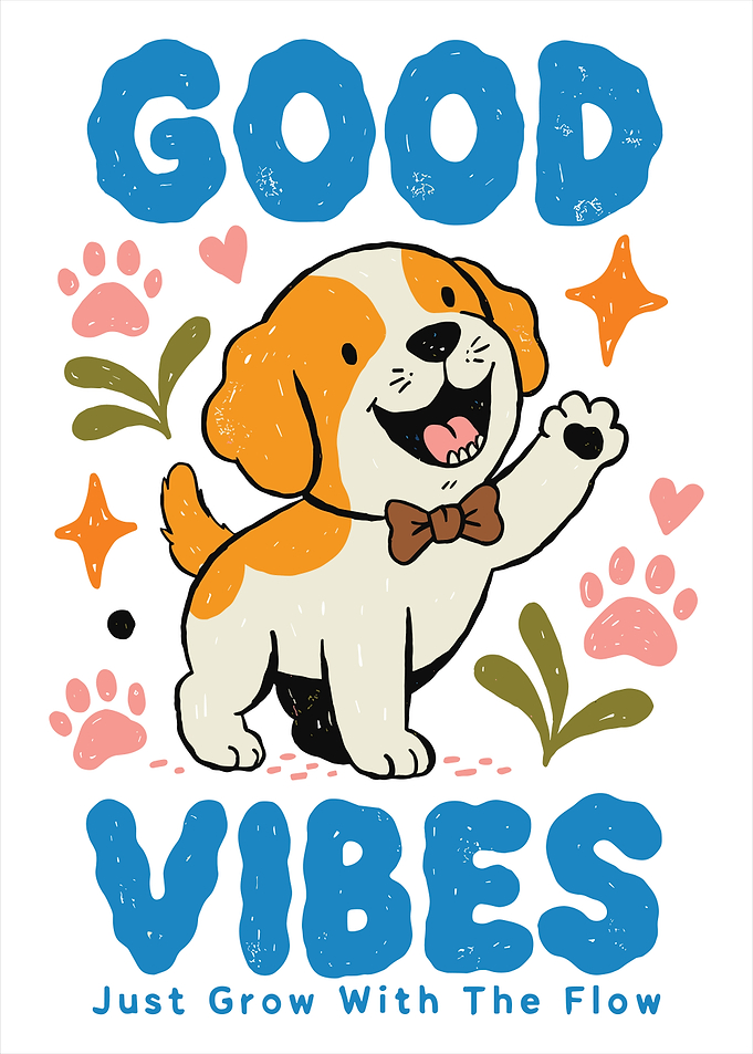 Good Dog Vibes Puppy Illustration