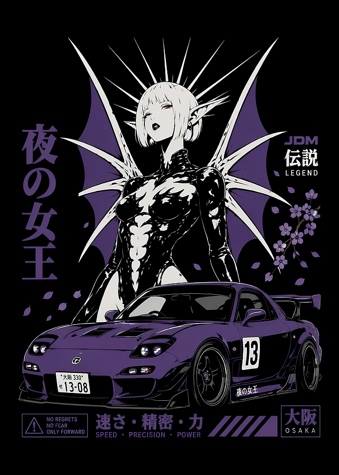 JDM Mazda RX-7 Anime Demon Queen