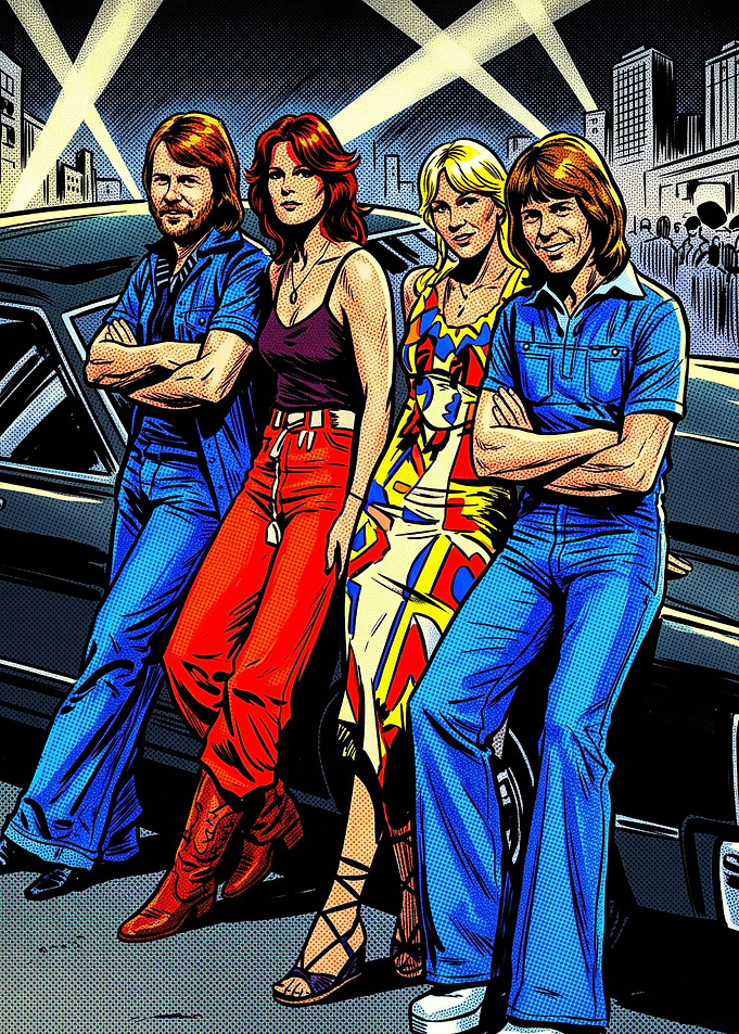 ABBA Pop Art Style Illustration