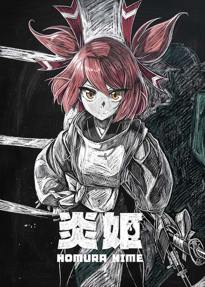 Homura Hime Anime Character Illustration