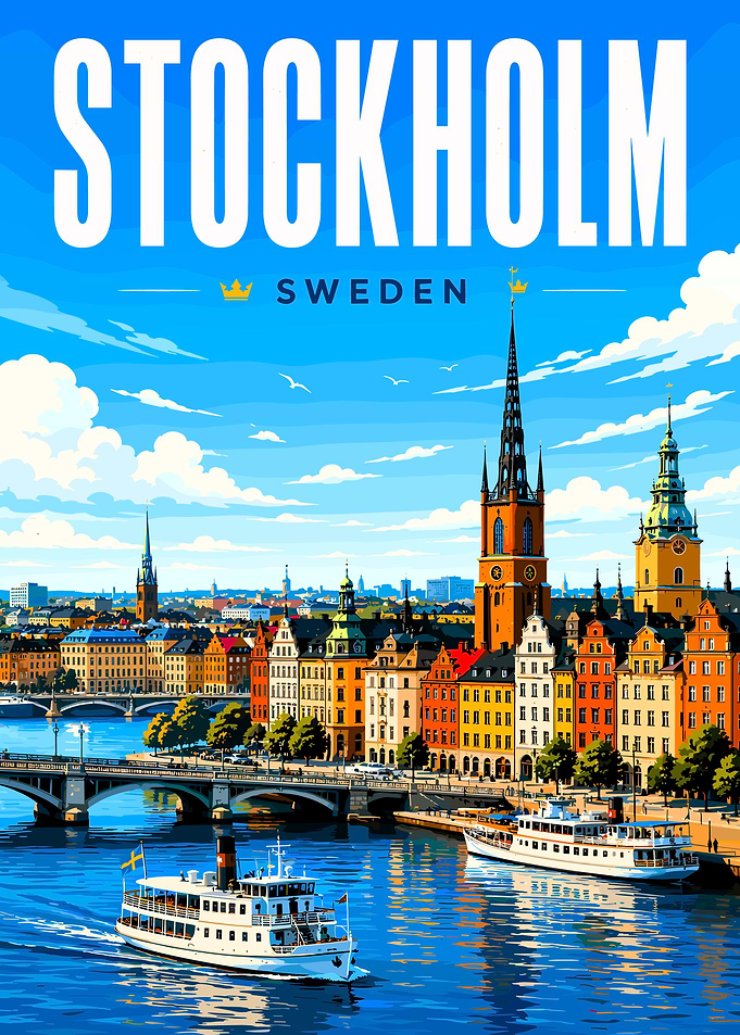 Stockholm Sweden Travel Poster
