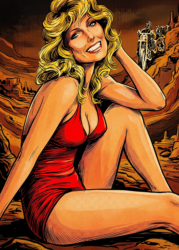 Retro Comic Style Blonde Pin-up