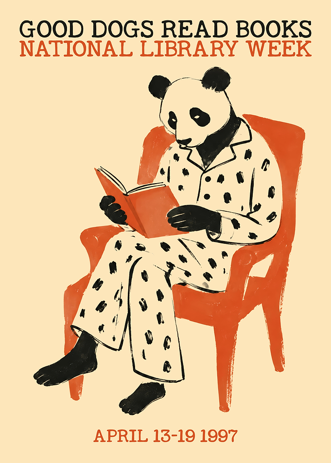 Good Dogs Read Books Library Poster
