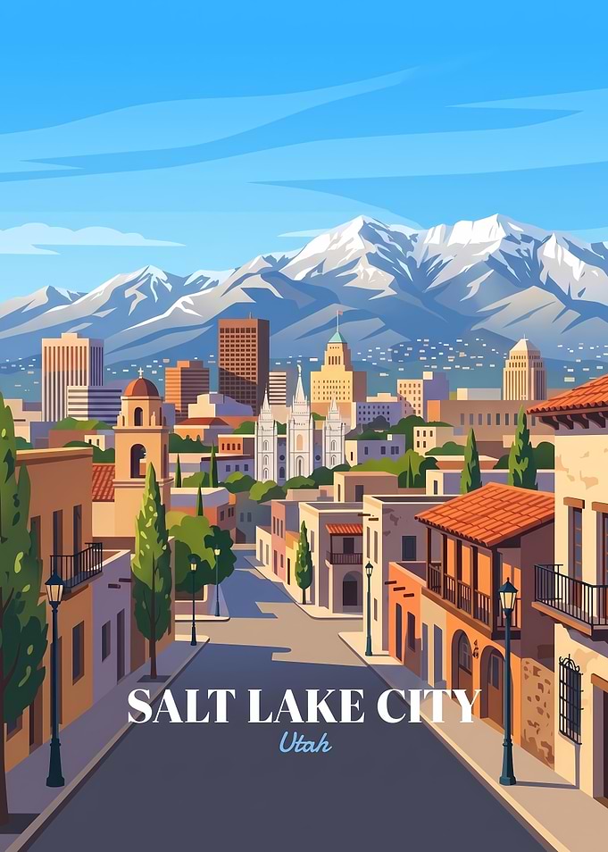 Salt Lake City Utah Travel Poster