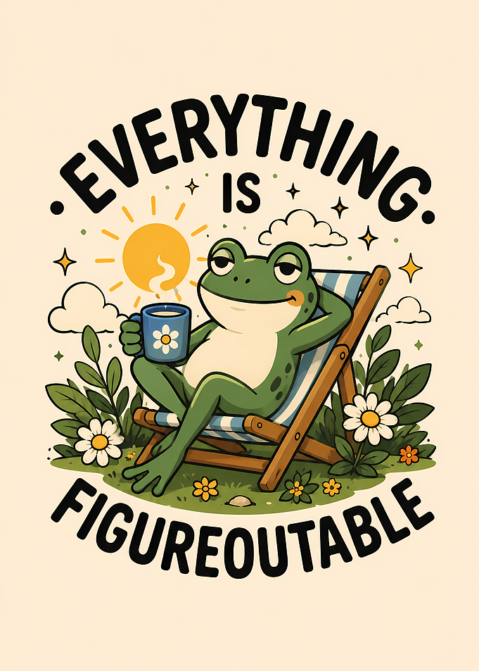 Relaxed Frog Everything Is Figureoutable Illustration