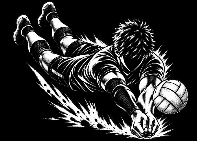 Volleyball Diving Save