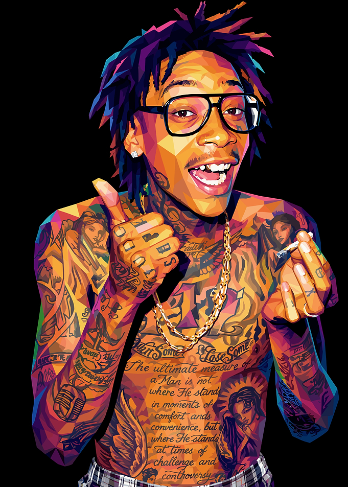 Wiz Khalifa Low Poly Portrait