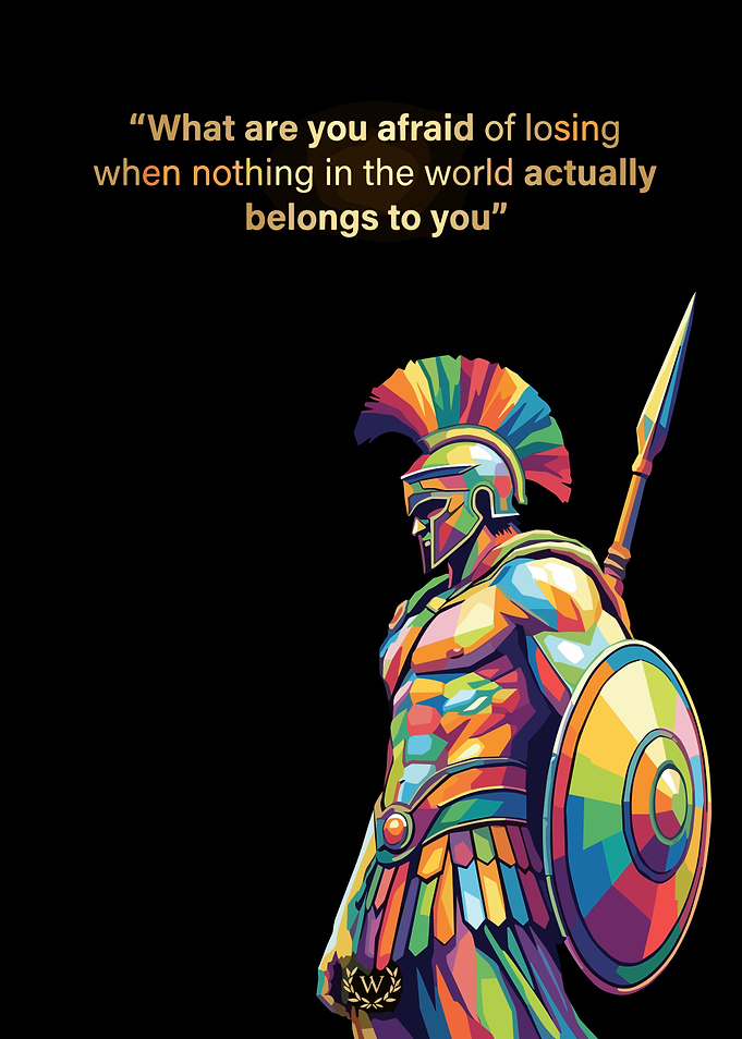 Colorful Spartan Warrior Inspirational Quote Poster