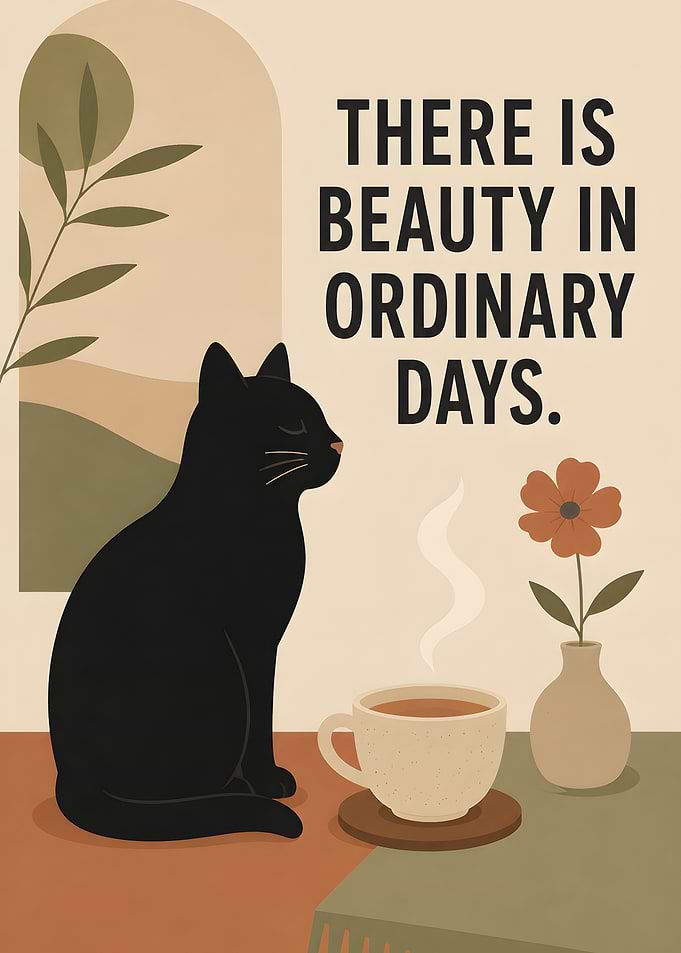 Black Cat Inspirational Wall Art