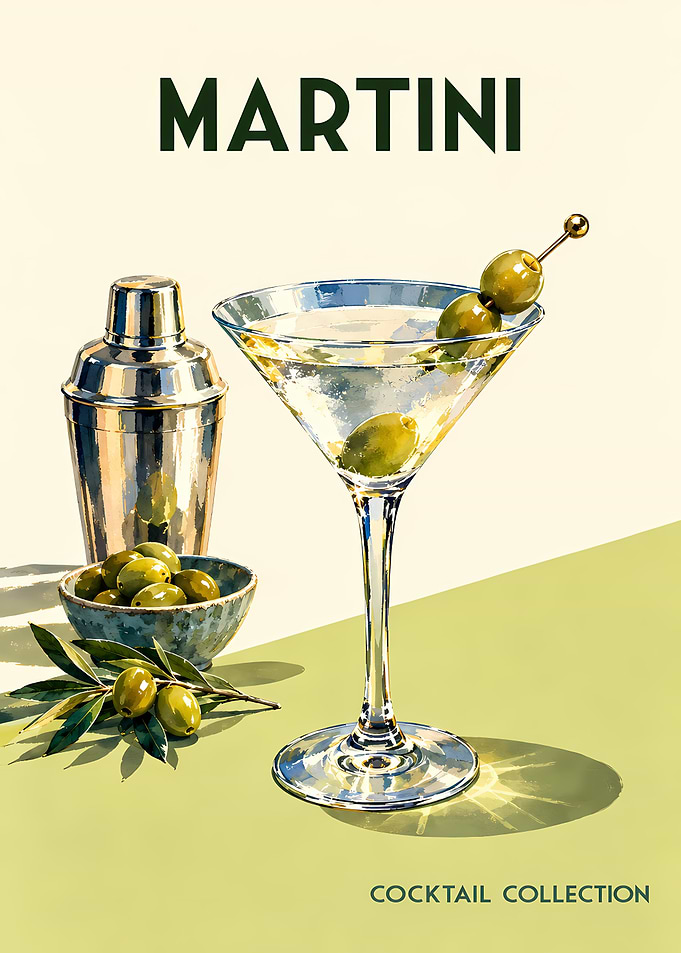 Classic Martini Cocktail Poster