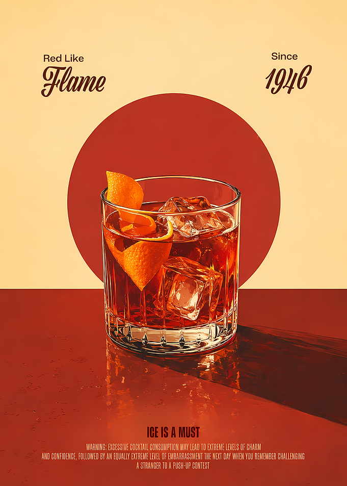 Red Like Flame Cocktail Poster