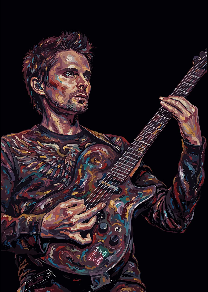 Matt Bellamy Impressionist Guitar Portrait