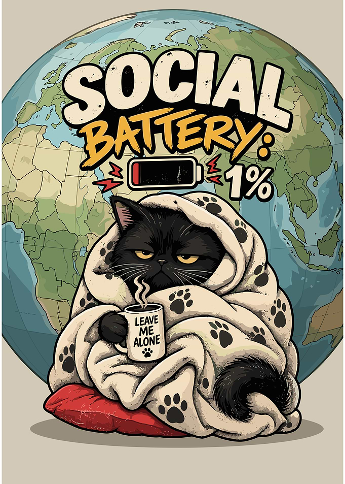 Social Battery 1% Grumpy Cat