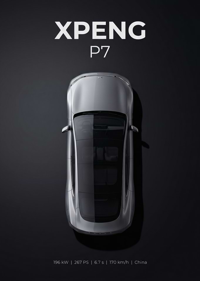 XPeng P7 Top View Poster
