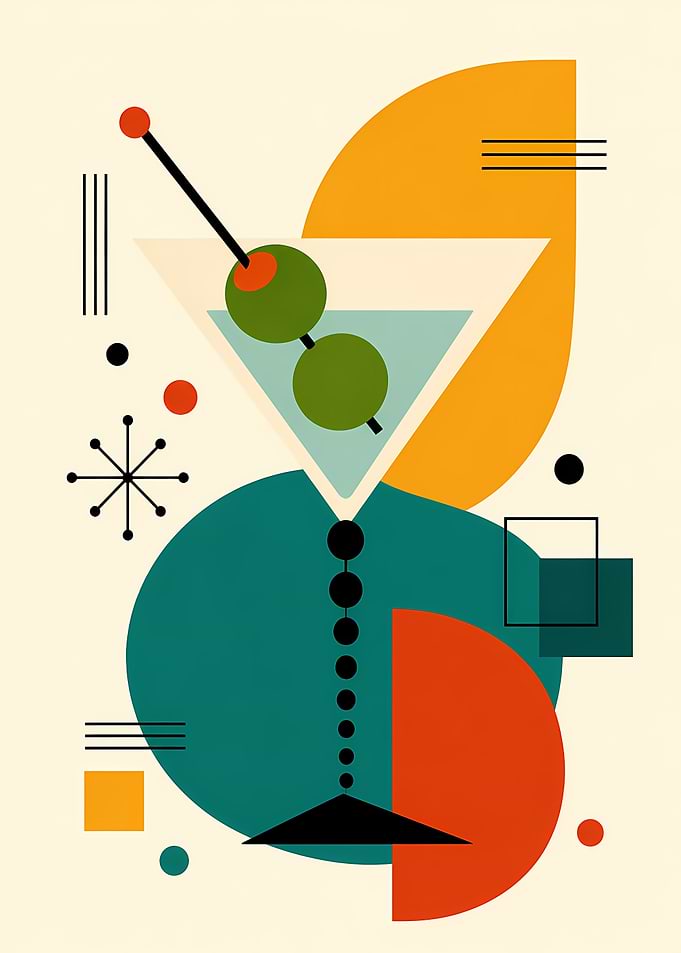 Mid-Century Modern Martini Art