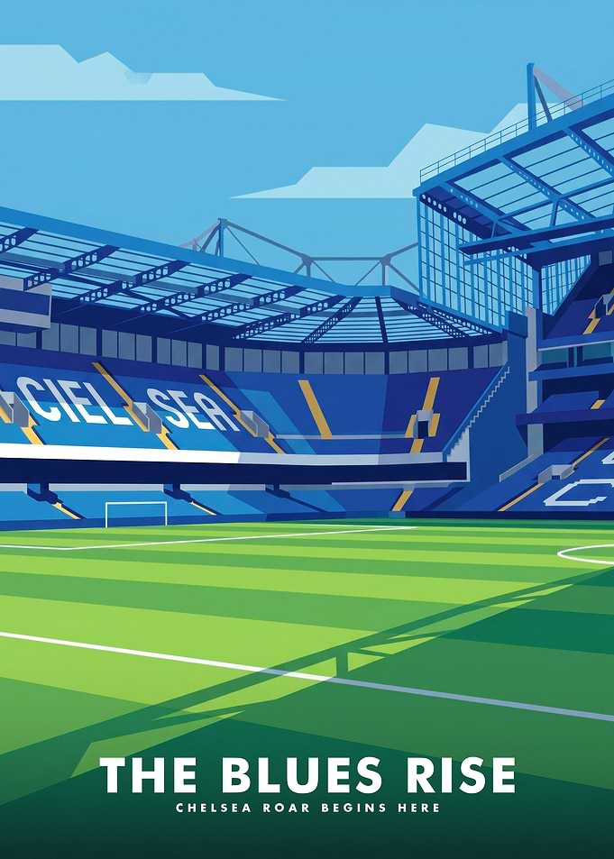 Chelsea FC Stamford Bridge Stadium Poster