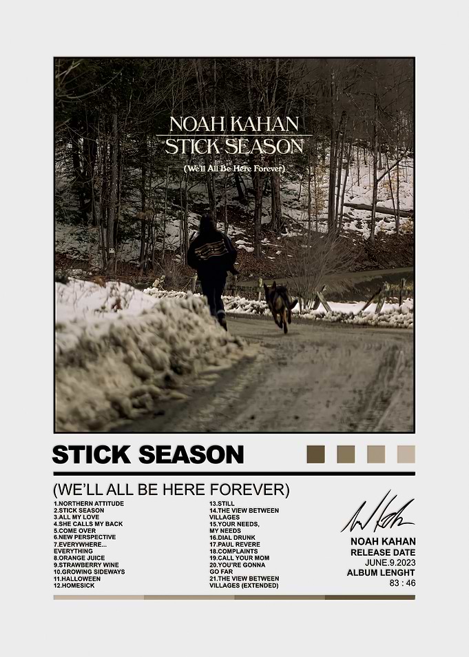 Noah Kahan Stick Season Album Poster
