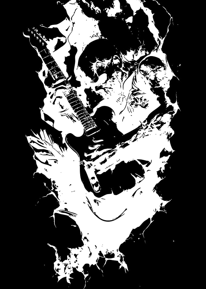 Abstract Electric Guitar Silhouette