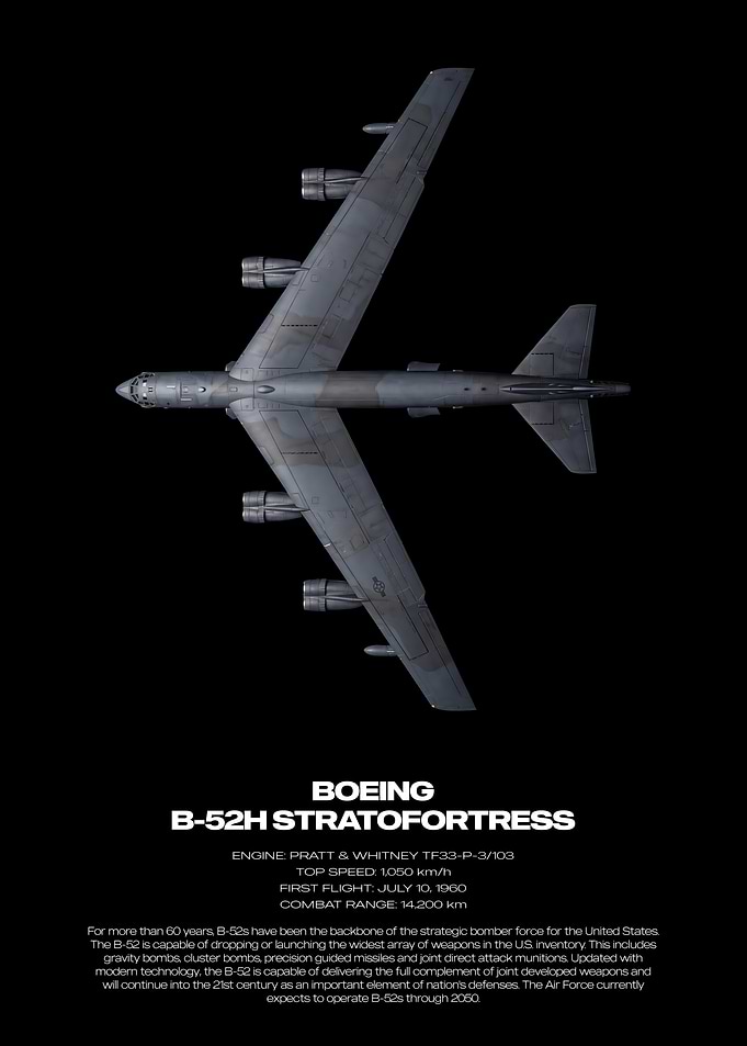 Boeing B-52H Stratofortress Technical Poster