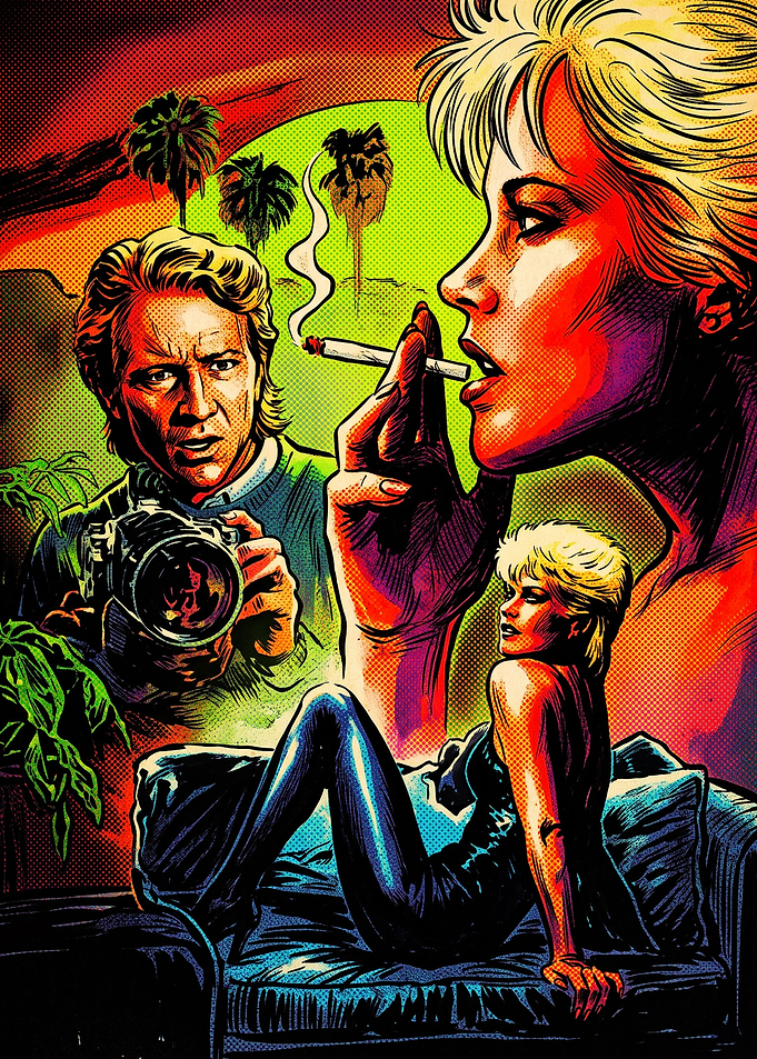 Retro Noir Pop Art Illustration