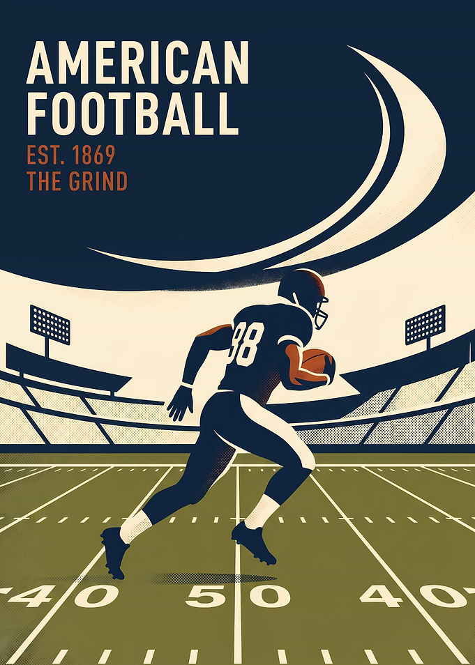 Vintage American Football Stadium Poster