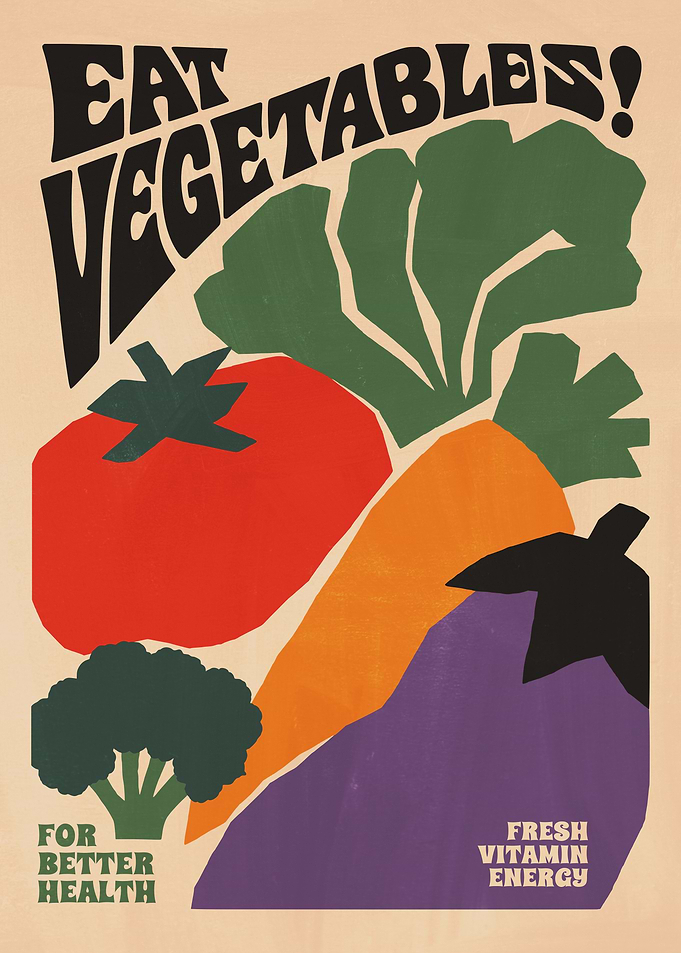 Eat Vegetables Retro Poster