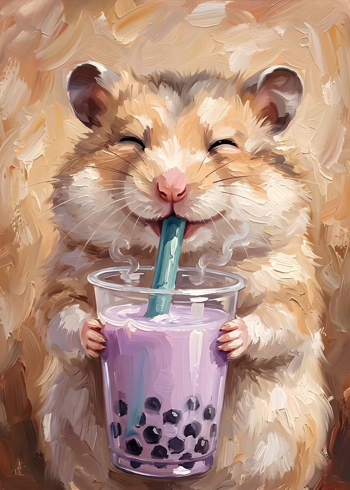 Hamster Drinking Bubble Tea