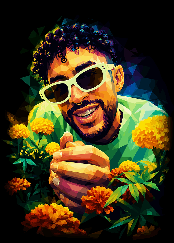 Bad Bunny Low Poly Portrait