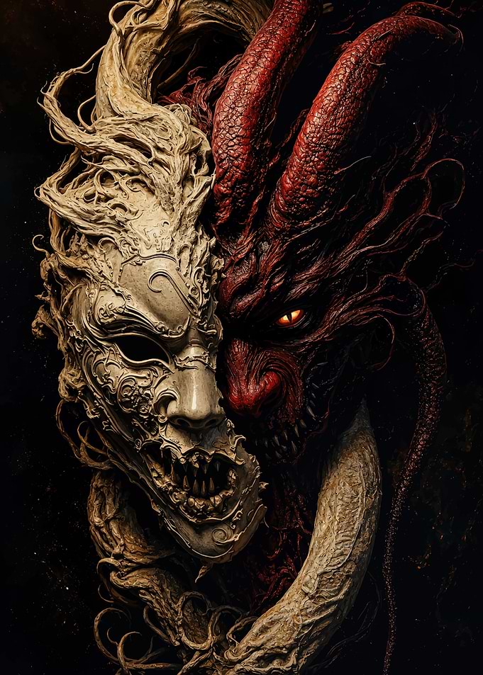 Duality of Demon and Spirit Mask