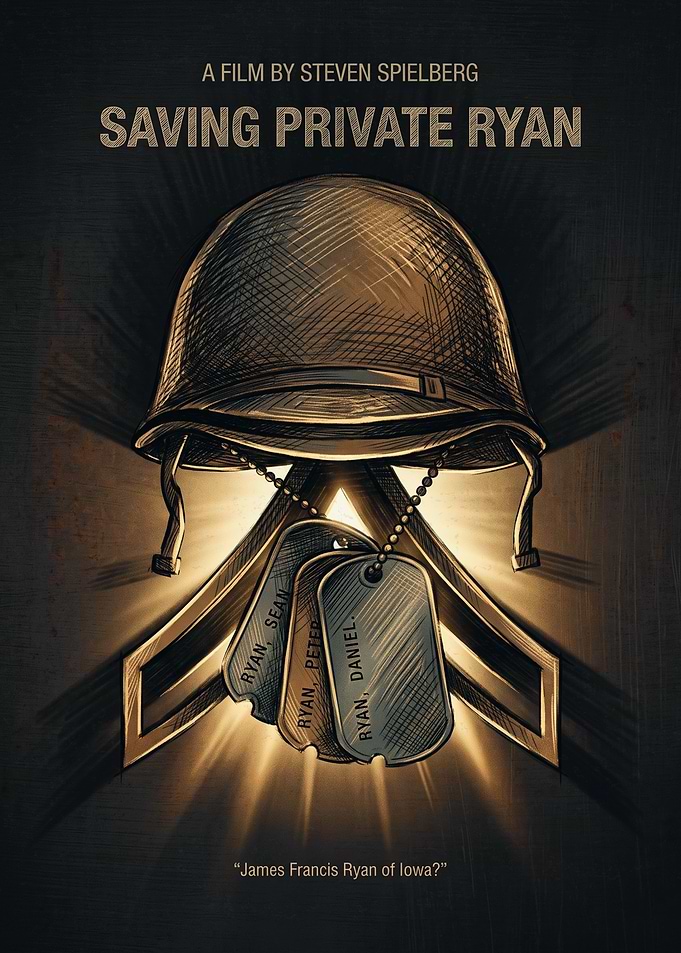 Saving Private Ryan Movie War Drama Retro Art