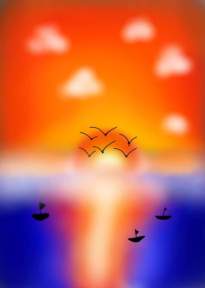 Sunset over the ocean
