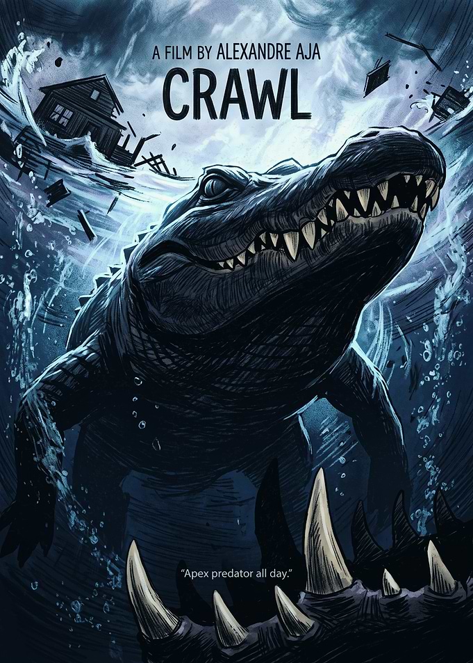 Crawl Movie Horror Thriller Minimalist Wall Art