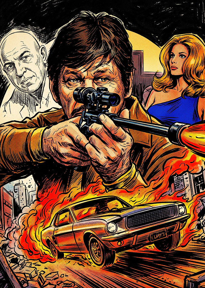 Retro Action Movie Poster Art