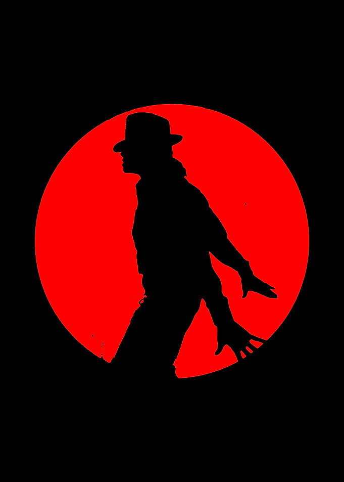 Michael Jackson Silhouette Red Moon