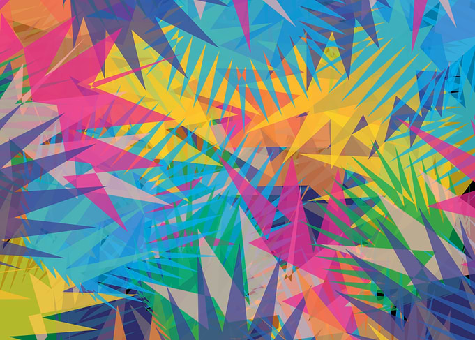 Vibrant Geometric Abstract Starburst Pattern