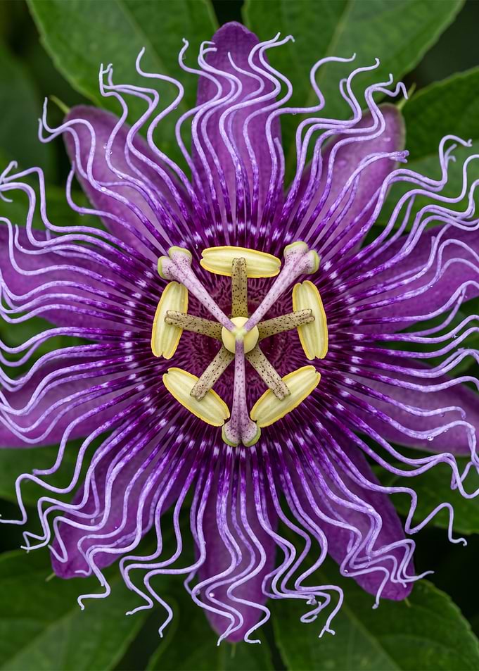Vibrant Purple Passion Flower Macro