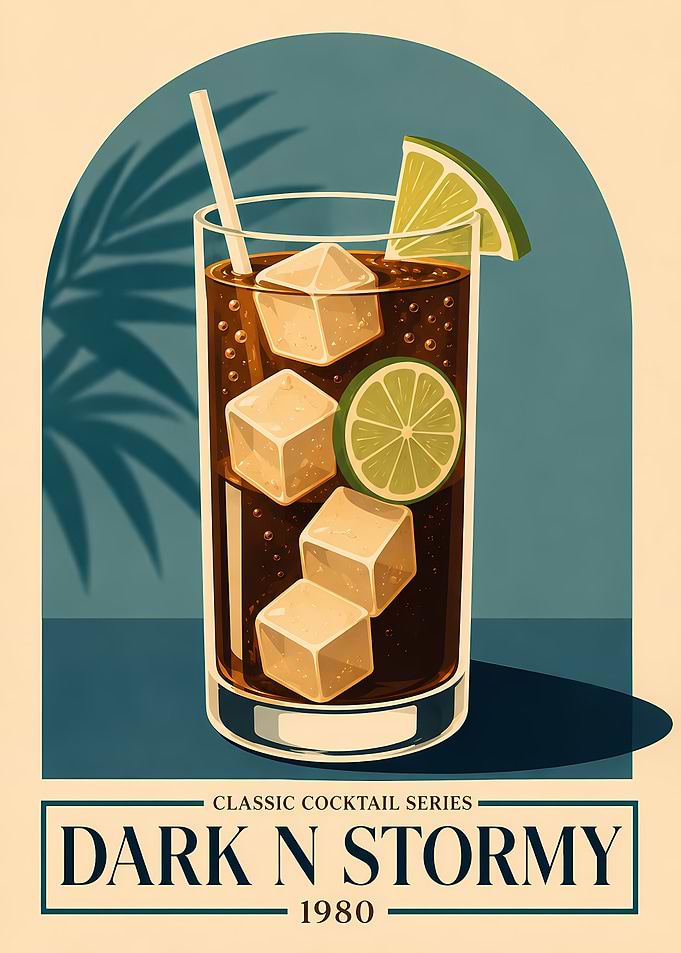 Dark N Stormy Cocktail Poster