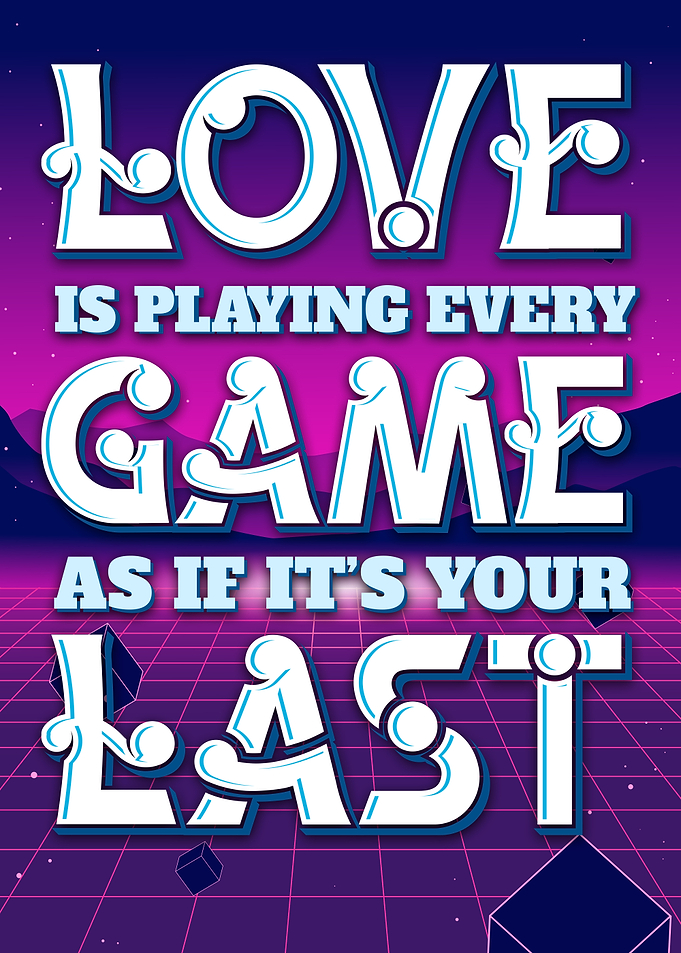Retro Gaming Inspirational Quote Poster