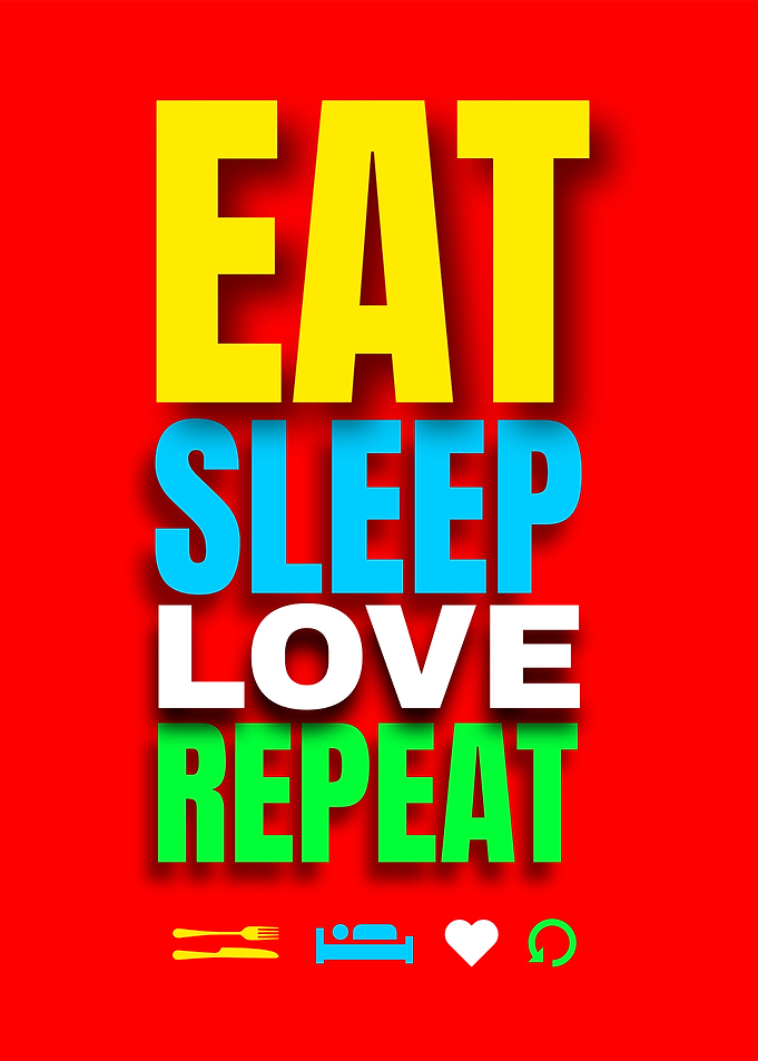 Eat Sleep Love Repeat Typography Poster