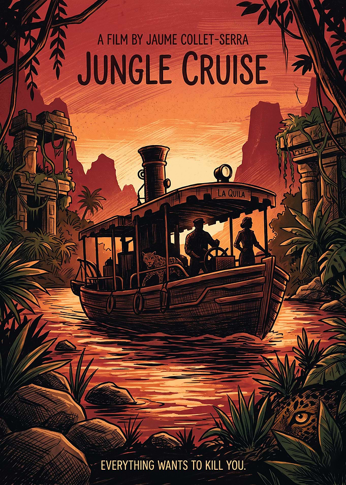 Jungle Cruise Movie Adventure Fantasy Retro Art