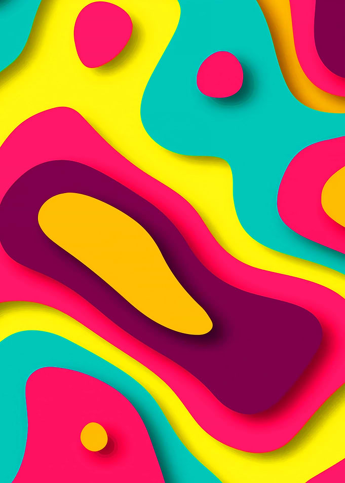 Vibrant Abstract Paper Cutout Layers