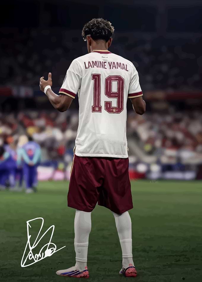 Lamine Yamal Spain Soccer Player Illustration