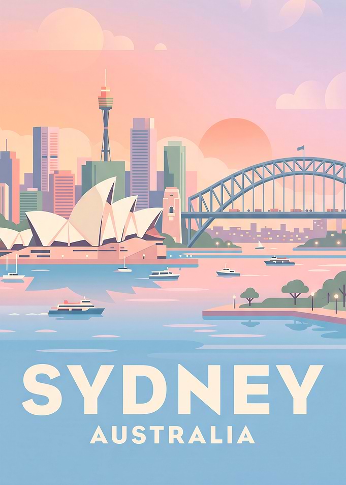Sydney Australia Travel Poster