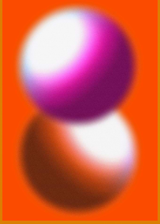 Abstract Blurred Spheres on Orange