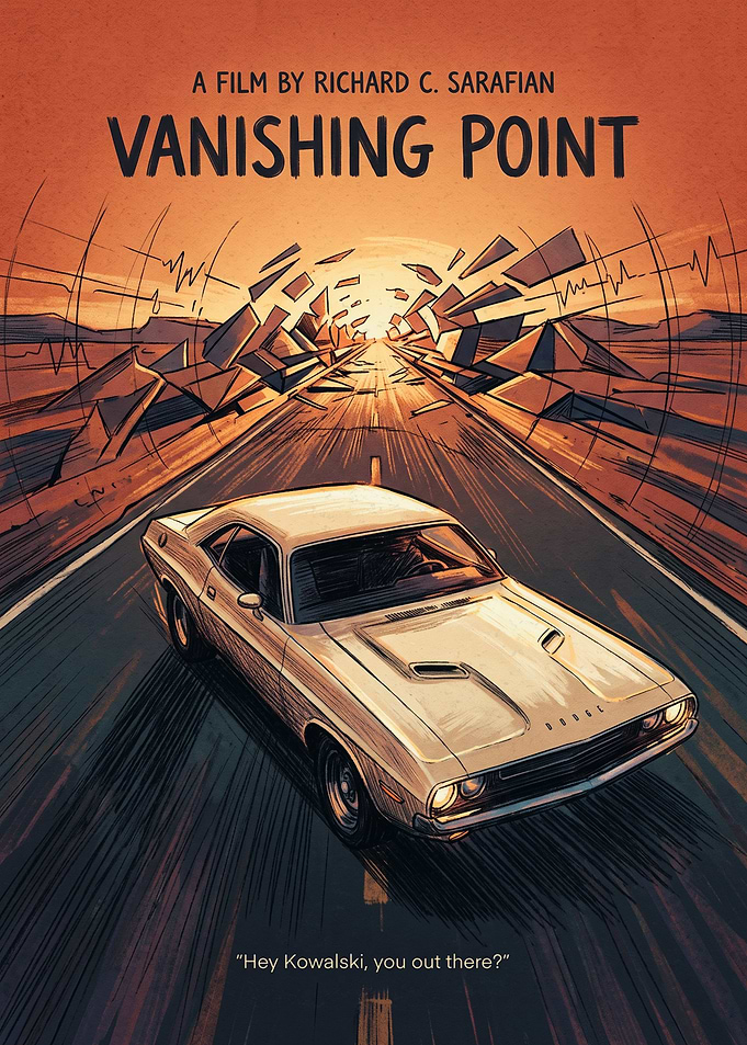 Vanishing Point Movie Action Retro Wall Art