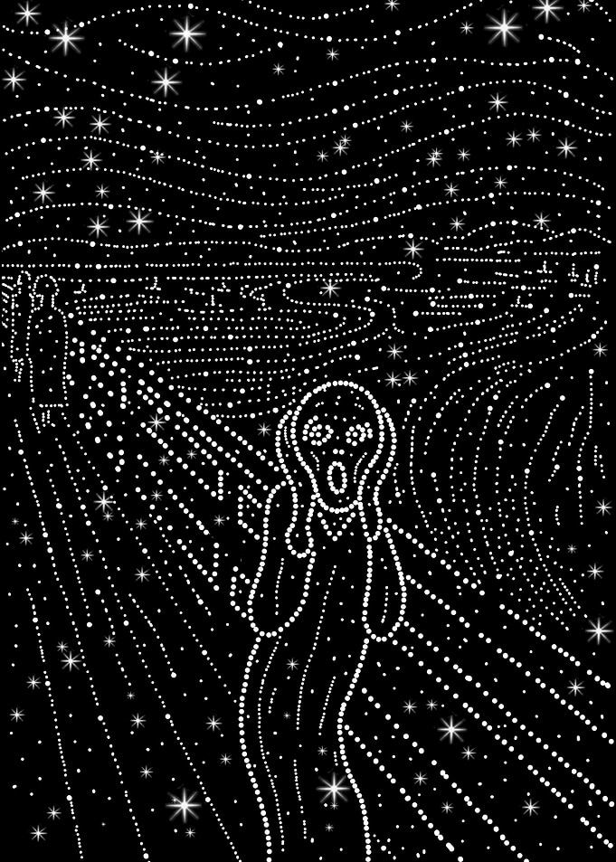 The Scream Starry Night Pointillism